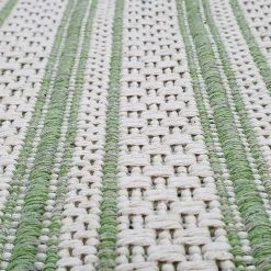 Xrugs Cotton Rug Green Cream Striped Washable Rugs Flat Weave Carpet Woven Mat Runner Small Large Cotton Rugs