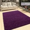 Xrugs Purple Shaggy Rug 50mm Long Pile Extra Large Small Deep Pile Rugs For Living Room Bedroom Circle Round Modern