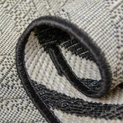 Xrugs Kitchen Rug Black Grey Silver Chevron Zig Zag Pattern Hard Wearing Flat Weave Carpet Indoor Runner Mat