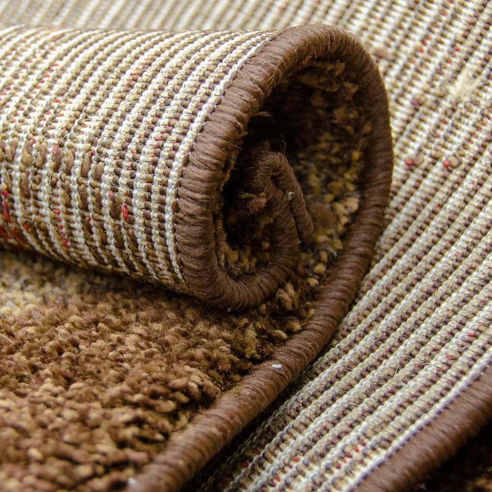 Xrugs Modern Design Brown Rug Geometric Pattern Woven Low Pile Carpet Living Room & Bedroom 4 Xrugs Modern Design Brown Rug Geometric Pattern Woven Low Pile Carpet Living Room & Bedroom