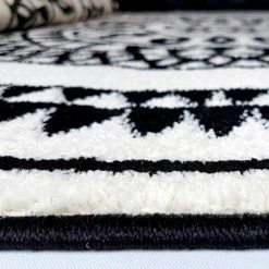 Xrugs Rug White Black For Living Room Bedroom Lounge Modern Pattern Low Pile Carpet Mat