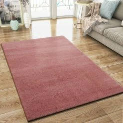 Xrugs Modern Fluffy Rug Dusty Pink Super Soft Shaggy Microfibre Woven High Pile Carpet Mat For Living Room Or Bedroom
