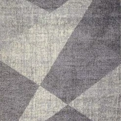 Xrugs Modern Grey Cream Rug Geometric Pattern Woven Low Pile Carpet Mat For Living Room Or Bedroom