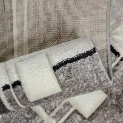 Xrugs Abstract Rug Geometric Silver Grey Contour Cut Pattern Woven Short Pile Carpet Mat For Living Room & Bedroom