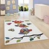 Xrugs Kids Nursery Cream White Rug Owl Woven Short Pile Carpet Unisex Mat For Children Play Room & Bedroom