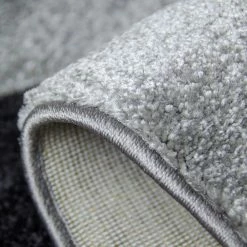 Xrugs Modern Floral Rug Silver Grey And Black Contour Cut Pattern Damask Design Carpet Mat For Living Room & Bedroom