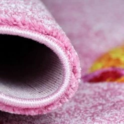 Xrugs Kids Rug Pink Girls Bedroom Carpet Animals Hearts Horses Thick Soft Nursery Mat