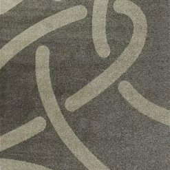 Xrugs Contemporary Rug For Bedroom Modern Living Room Or Dining Room With Abstract Geometric Patterned Grey And Silver Short Pile Woven Carpet Soft Mat