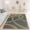 Xrugs Contemporary Rug For Bedroom Modern Living Room Or Dining Room With Abstract Geometric Patterned Grey And Silver Short Pile Woven Carpet Soft Mat