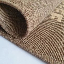 Xrugs Brown Kitchen Rug Flat Weave Modern Coffee Design Jute Look Runner Small Large New Mat