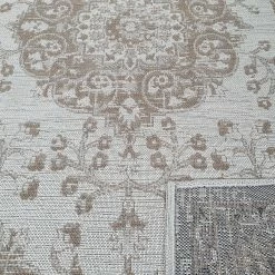 Xrugs Cotton Rugs Cotton Rug Vintage Oriental Pattern Brown Cream Grey Natural Flatweave Carpet Mat Large Small Runner