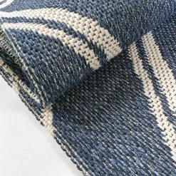 Xrugs Cotton Rugs Cotton Rug Navy Blue Diamond Pattern Washable Runner Modern Woven Mat Carpet Small Extra Large