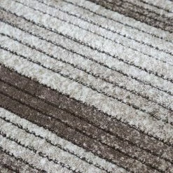 Xrugs Modern Striped Brown Cream Rug Woven Short Pile Carpet Mat For Living Room Or Bedroom 8 Xrugs Modern Striped Brown Cream Rug Woven Short Pile Carpet Mat For Living Room Or Bedroom