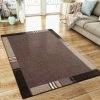 Xrugs XRUG Modern Geometric Rug Border Design Brown Beige Woven Short Pile Carpet Mat For Living Room Or Bedroom
