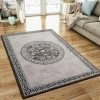 Xrugs Modern Oriental Flaral Pattern Rug Grey Black Shimmer Ornaments Woven Low Pile For Living Room Or Bedroom
