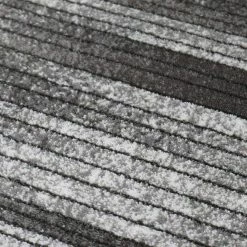 Xrugs Modern Grey Striped Rug Woven Short Pile Carpet Mat For Living Room Or Bedroom