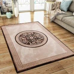 Xrugs Modern Oriental Pattern Rug Brown Beige Cream Shimmer Ornaments Woven Short Pile For Living Room Or Bedroom