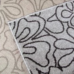 Xrugs Modern Grey Floral Rug Patterned Woven Carpet 120x170 Living Room Bedroom Carpet Floor Mat