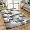Xrugs XRUG Modern Grey Rug Geometric Pattern Woven Short Pile Carpet Mat For Living Room Or Bedroom