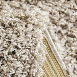 Xrugs Modern Fluffy Rug Cream Shaggy Long Pile Woven Carpet Mat For Living Room Or Bedroom