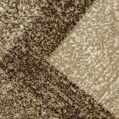 Xrugs XRUG Modern Geometric Rug Border Design Brown Beige Thick Pile Woven Carpet Mat For Living Room Or Bedroom