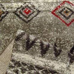 Xrugs XRUG Modern Grey Silver Rug Geometric Pattern Bedroom Living Room Carpet Woven Short Pile Mat