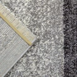 Xrugs XRUG Modern Grey Geometric Rug Border Design Thick Pile Woven Carpet Mat For Living Room & Bedroom