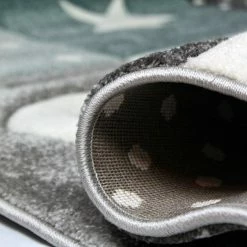 Xrugs Children Rug Boys Bedroom Carpet Blue Grey Nursery Rugs Stars Soft Play Room Mat Kids