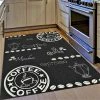 Xrugs Kitchen Rug Coffee Design Black And White Hard Wearing Flat Woven Floor Carpet Area Mat