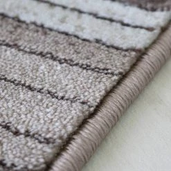 Xrugs Modern Striped Brown Cream Rug Woven Short Pile Carpet Mat For Living Room Or Bedroom 9 Xrugs Modern Striped Brown Cream Rug Woven Short Pile Carpet Mat For Living Room Or Bedroom
