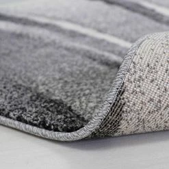 Xrugs Modern Abstract Grey Black Cream Rug Woven Short Pile Carpet Mat For Living Room Or Bedroom