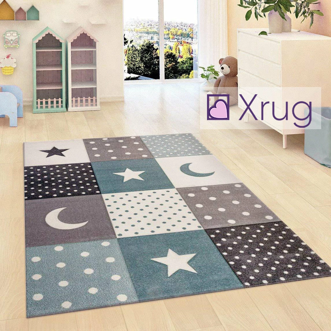 Xrugs Children Rug Boys Bedroom Carpet Blue Grey Nursery Rugs Stars Soft Play Room Mat Kids 1 Xrugs Children Rug Boys Bedroom Carpet Blue Grey Nursery Rugs Stars Soft Play Room Mat Kids