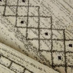 Xrugs Cream Rug 120x170 Thick Pile Geometric Modern Rugs Bedroom Living Room Carpets