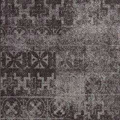 Xrugs Modern Dark Brown Grey Rug Shabby Chic Pattern Woven Low Pile Floor Carpet For Bedroom & Living Room