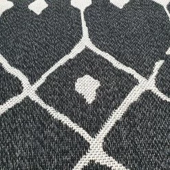 Xrugs Cotton Rugs Modern Black Rug 100% Cotton Washable Large Small Living Room Carpet Diamond White Cream Pattern Flat Woven Mat
