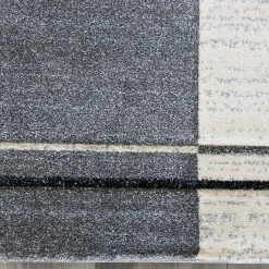 Xrugs XRUG Modern Geometric Grey Geometric Rug Checkered Design Woven Short Pile Carpet Mat For Living Room Or Bedroom