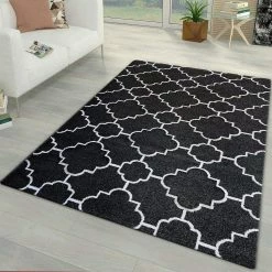 Xrugs Modern Black And White Rug For Living Room Bedroom Thick Soft Oriental Pattern Carpet