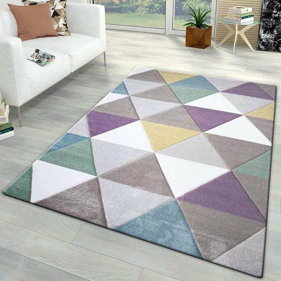 Xrugs Living Room Rug Bedroom Carpet New Thick Mat Pastel Multi Colour Diamond Pattern Modern 1 Xrugs Living Room Rug Bedroom Carpet New Thick Mat Pastel Multi Colour Diamond Pattern Modern