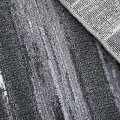 Xrugs XRUG Modern Grey Black Striped Rug Woven Short Pile Carpet Mat For Living Room Or Bedroom 9 Xrugs XRUG Modern Grey Black Striped Rug Woven Short Pile Carpet Mat For Living Room Or Bedroom
