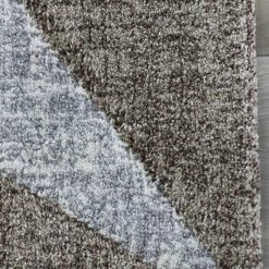 Xrugs Brown Grey Rug For Living Room Lounge Bedroom Modern Geometric Pattern Carpet