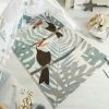 Xrug Kids Bedroom Rug Jungle Birds Baby Nursery Carpet Childrens Animal Playroom Mat