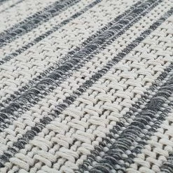 Xrugs Striped Rug Runner Grey White Cream 100% Cotton Washable Woven Carpet Mat Small Large Flat Weave Rugs For Living Room & Bedroom Or Hallway Cotton Rugs