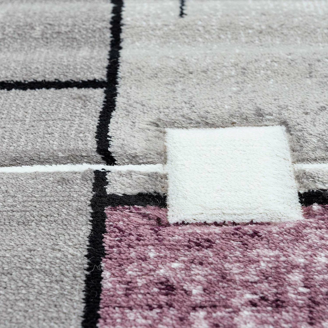 Xrugs Abstract Rug Silver Grey Purple Contour Cut Pattern Modern Woven Carpet Mat For Living Room & Bedroom 4 Xrugs Abstract Rug Silver Grey Purple Contour Cut Pattern Modern Woven Carpet Mat For Living Room & Bedroom