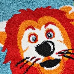 Xrugs Kids Jungle Rug Nursery Rug Blue Animal Turquoise Children Play Room Carpet Mat