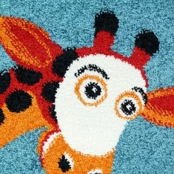 Xrugs Kids Jungle Rug Nursery Rug Blue Animal Turquoise Children Play Room Carpet Mat