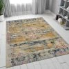 Xrugs Distressed Blue And Mustard Rug Large Small Vintage Oriental Multi Colour Carpet Modern