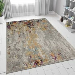 Xrugs Distressed Abstract Rug Multicoloured Carpet Large Small For Living Room Bedroom