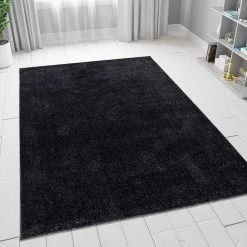 Xrugs Modern Plain Rug Anthracite Grey Monochrome Soft Carpet Large Small Bedroom Living Room Area Mats