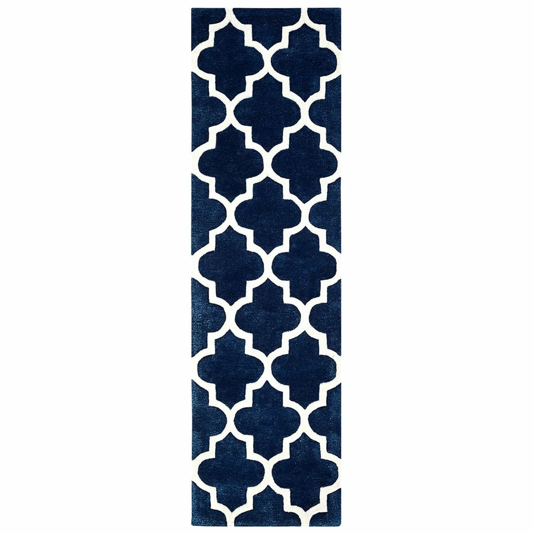 Xrug Navy Blue Rug Hand Tufted Moroccan Trellis Wool & Viscose Thick And Heavy Natural Carpet For Living Room Bedroom Modern 4 Xrug Navy Blue Rug Hand Tufted Moroccan Trellis Wool & Viscose Thick And Heavy Natural Carpet For Living Room Bedroom Modern