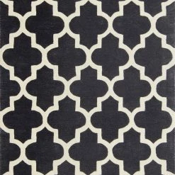Xrug Slate Rug Dark Grey Hand Tufted Moroccan Trellis Wool & Viscose Thick And Heavy Natural Carpet For Living Room Bedroom